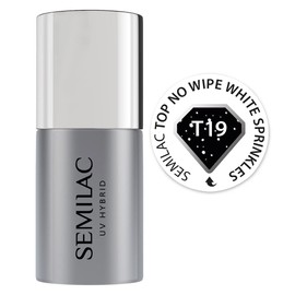 Semilac T19 Top No Wipe White Sprinkles 7 ml