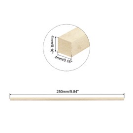 MECCANIXITY Square Wooden Sticks, 10"x5/32"x5/32" Dowel Rod Unfinished Hardwood Stick Craft Twigs Log Stick for DIY Crafts Pack of 5