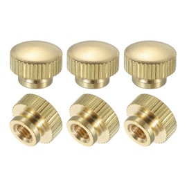 QUARKZMAN Knurled Thumb Nuts, Pack of 6 M5 x D12 mm x H9 mm Brass Handle Nuts Knurled Nuts with High Head Fasteners for 3D Printer Parts Print Bed