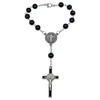 Steering Wheel Rosary Charm, Black Classic Icon Symbolic Disc Pendant,