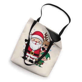 Santa Claus Reindeer Elf Holiday Christmas Tote Bag