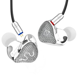 EZ EAR SPA-SG in Ear Monitor,10MM PEEK+PU Composite Diaphragm Inner-Magnet DD HiFi Wired Earbuds in Ear Earphones,Crystal Diamond Surface IEMS for Musicians Singers Audiophiles,on Stage
