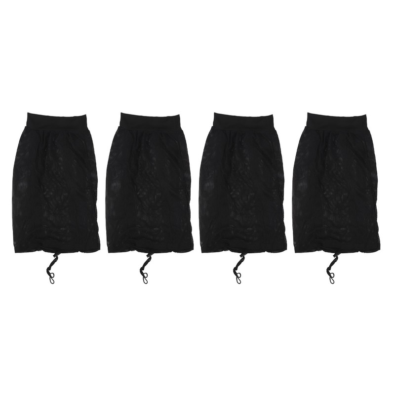 4pcs Hair Net Plopping Hat Drawstring Adjust Strap Washable Reusable