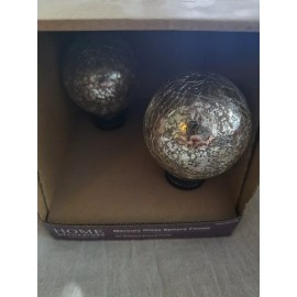 Home Decorators 1" Ball Curtain Rod Finials Oil Rub Bronze Mercury Glass Sphere