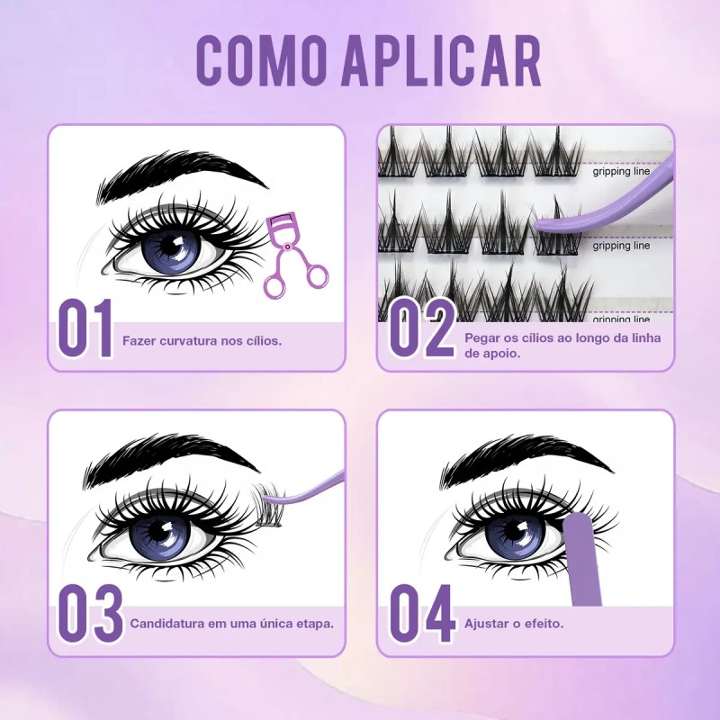 Kit De Extensiones De Pestañas Autoadhesivas De 10 Mm 16