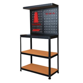 Prostormer Workbench, 31.5 inch Multipurpose Garage Work Bench Table with Peg Board Hook Kit for Home, Garage, and DIY Projects