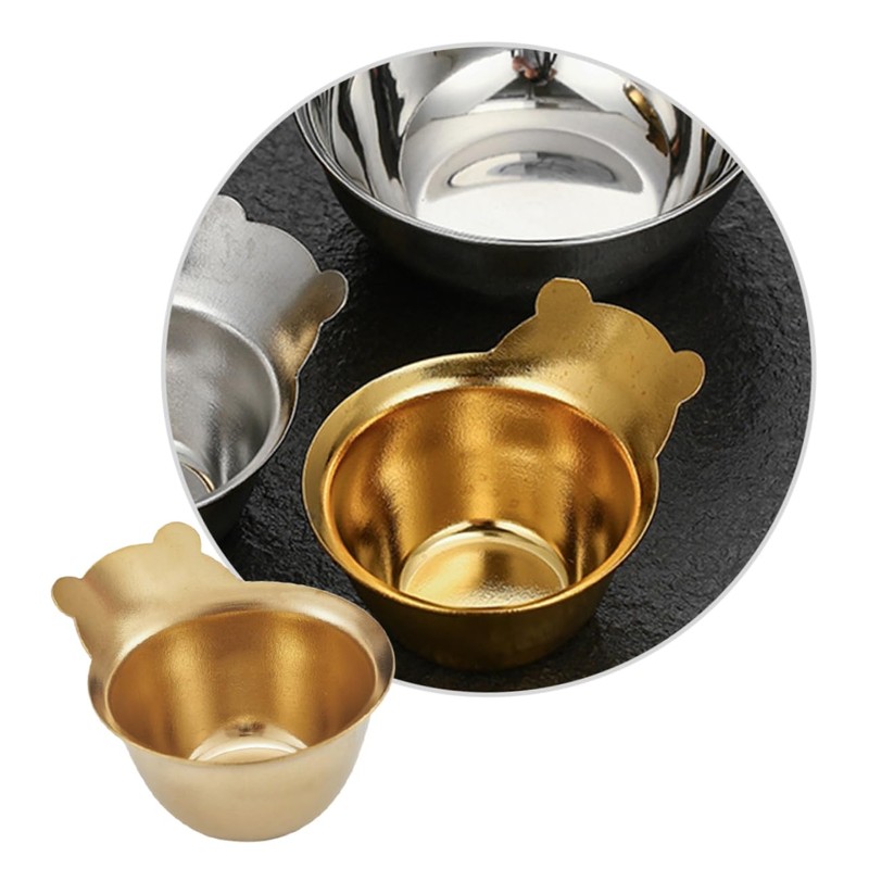 MAGICLULU 2pcs Salad Dressing Container Small Sauce Tray Bear Shape