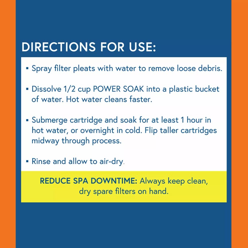 Power Soak Hot Tub Filter Cartridge Cleaner for Spa &