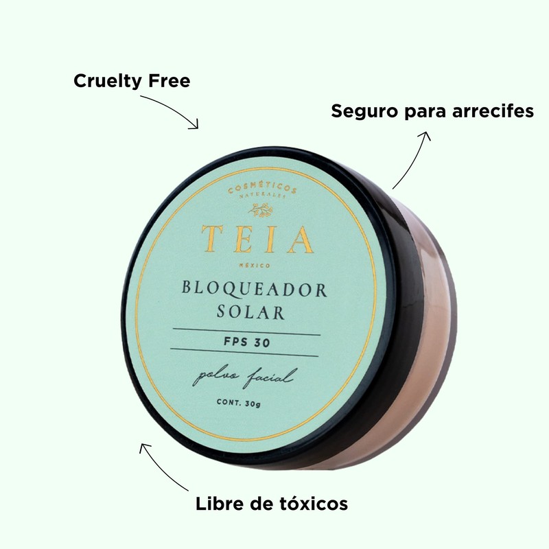 Teia cosméticos, Protector facial en polvo 30FPS 100% mineral… (Medio)