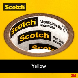 Scotch Vinyl Color Coding Electrical Tape 35, 3/4 in x 66 ft, Yellow,10 Rolls