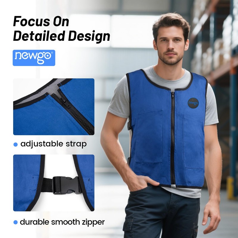 NEWGO Cooling Vest for Men& Women, 4 PCS Ice Packs