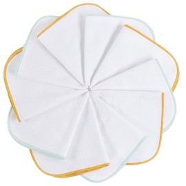 mimaDu Molton Cloths Baby Face Cloths White, Baby Towels Cotton, Baby Towel Set Baby Cloths Cotton,Children's Face Cloths Set of 10 Oeko-Tex, 25 x 25 cm - Gold Mint