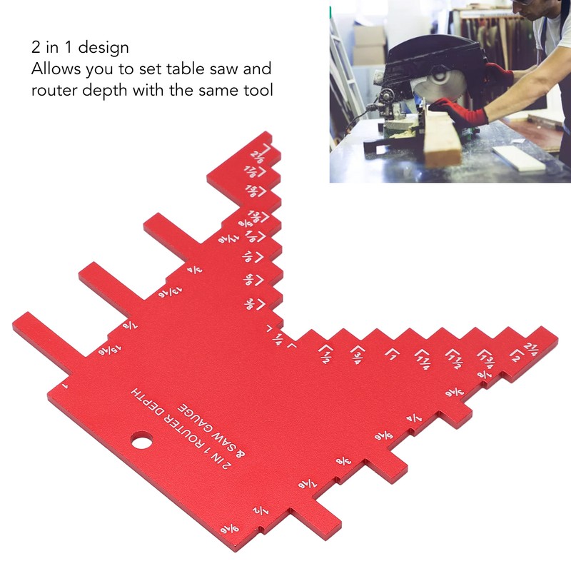 Step Depth Gauge 2 in 1 Aluminum Alloy Accurate Laser