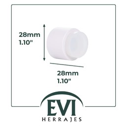 EVI | Wall Adhesive Doorstop | 1.1'' X 1.1'' | Great Adherence | 100% Functional | Mod. 198/28 (White Lacquered Stainless Steel - White Rubber)