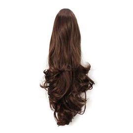 Onedor 20" Curly Synthetic Clip In Claw Drawstring Ponytail Hair Extension Synthetic Hairpiece 190g with a jaw/claw clip (R6/R30)