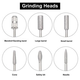 12 Pcs Nail Drill Bit Set, Nail Drill Bits, 6 Pcs Tungsten Carbide Drill Bits + 6 Pcs Brush, 3/32 Inch Nail Bits for Nail Drill