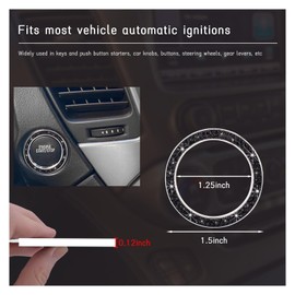 Dickno Bling Crystal Double Rhinestone Car Engine Start Stop Decoration Ring, Push Start Button Bling Ignition Ring Sticker, Sparkling Car Interior Accessories for Women (Black, 1 PC)