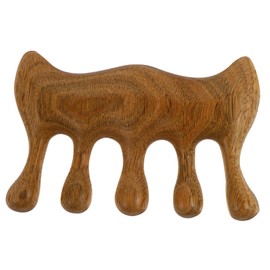 Healeved Natural Wooden Scalp Comb for Massage and Stress Relief Smooth Five Tooth Handleless Design Regulates and Muscle Relaxation Portable for Home and Travel Use