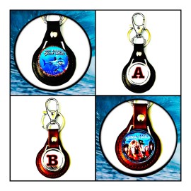 GREAT WHITE 🇺🇸 ONCE BITTEN TWICE SHY 🎸TWO LEATHER KEYCHAINS 🇺🇸