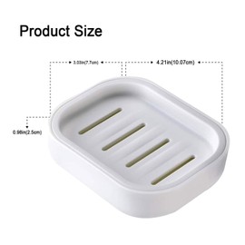 2 Pcs Soap Dish, Soap Holder, Portable Shower Soap Box, Plastic Soap Dish,Soap Dishes for Bathroom,Square Soap Holder,Keep Soap Dry and Easy Cleaning(White & Grey)