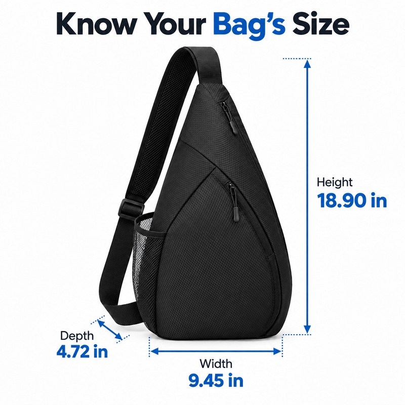 Tennis & Badminton Racket Sling Bag, Adjustable Crossbody Sports Backpack