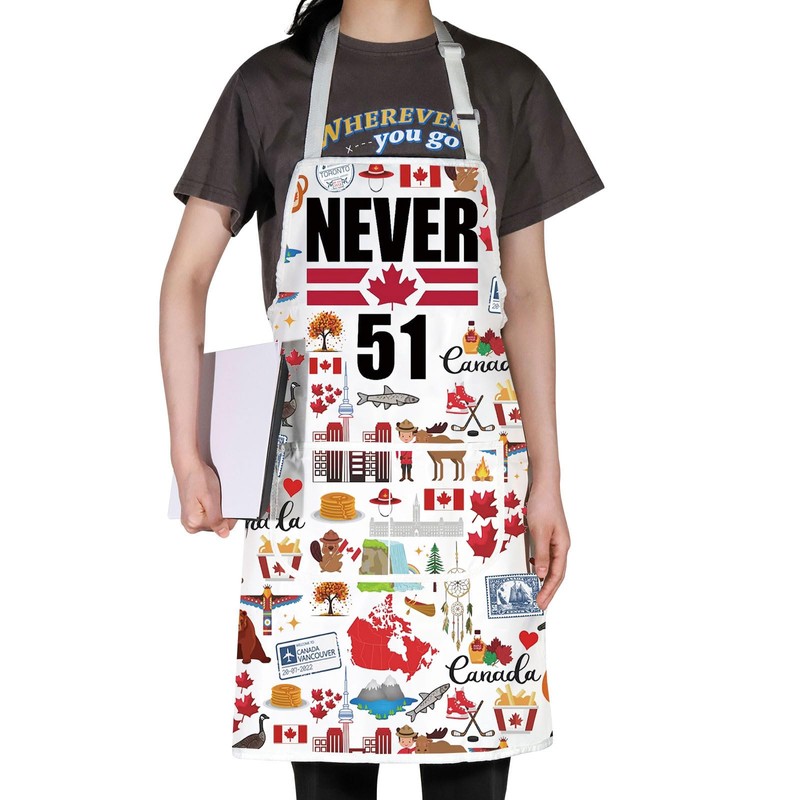 MYSOMY Canada Cooking Apron Canadian Kitchen Apron Canada Maple Leaf