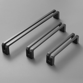 Guolich 2 Pcs Hole Centers 7.55 Inch(192mm) Kitchen Drawer Handle Door Cabinet Pulls Stainless Steel Handle Modern Brushed Brass Hardware for Wardrobe Bathroom Dresser (Pearl Grey)