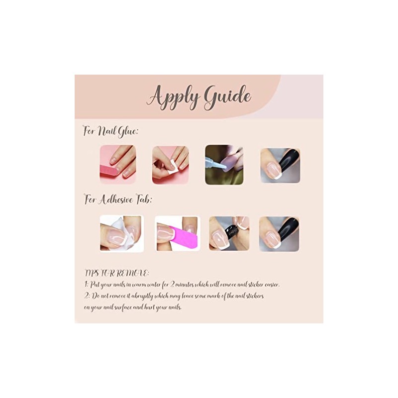 Uñas acrílicas a presión, uñas postizas de almendra mediana, uñas