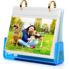 ZEEYUAN Desk Photo Album 6x4 Photo Book Slip in 60 Photos Acrylic Photo Frame and Photo Book 2 in 1