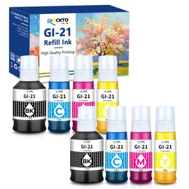 8 Pack GI-21 G3270 G3290 Ink Compatible with Canon GI21 Ink Refill Bottles