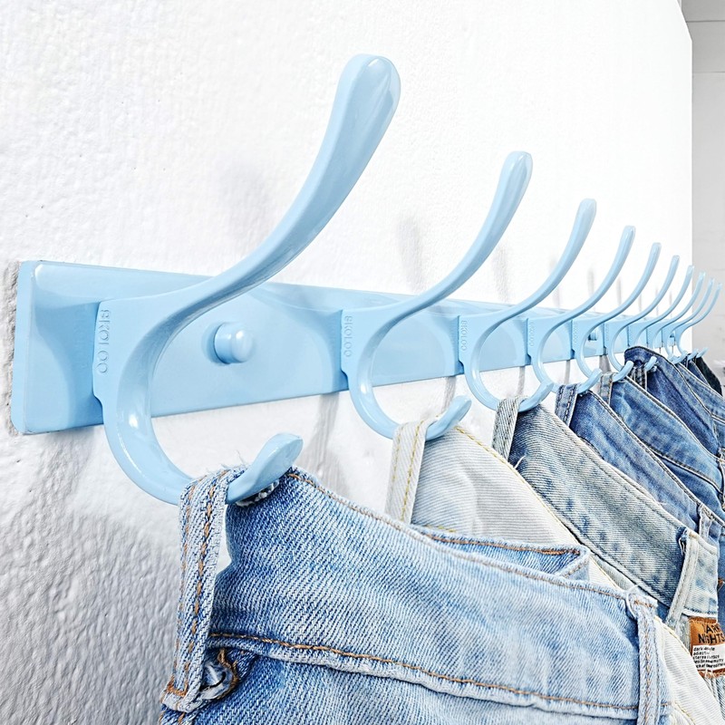 SKOLOO Coat Rack Wall Mounted - 10 Hooks, Heavy Duty,