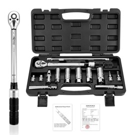 AEROFORCE 14PCS 3/8-Inch Drive Swivel Magnetic Spark Plug Socket Set with 3/8'' Torque Wrench (5-45 Lb.ft/6.8-61.2 Nm), Universal Joint & Extension Bar - Durable CR-V Steel for Easy Spark Plug Removal