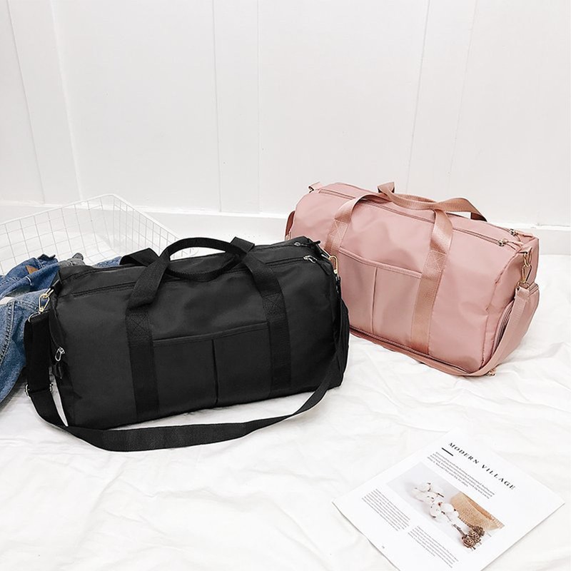 Travel Bag Black Large Capacity Compartment Design Waterproof Oxford Cloth