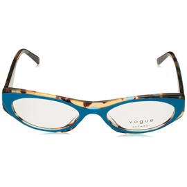 Vogue Eyewear Vo5316 - Marcos rectangulares para anteojos graduadas para mujer, parte superior Green/Multi Blue Havana/Demo Lens, 52 mm
