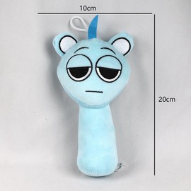 Splanky Plush 25CM Sprunki Plush Doll Horror Game Plush Soft Stuffed Animal Pillow Figure Doll Adult Children Christmas Birthday Gift (Sky Blue)