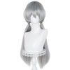 Long Gray Ponytail Wig for Women Silver Grey Cosplay Wig