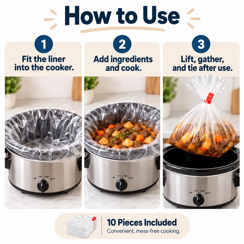 Cooking Liners for Slow Cooker & Oven Use – 10-Piece