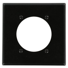 Leviton 2-Gang Flush Mount 2.465-Inch Diameter, Device Receptacle Wallplate, Device Mount, Midway Size, 80530-BLK, Black