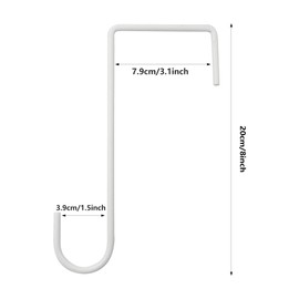 Adyoney 8Pcs 3 x 8 Inches White Vinyl Fence Hooks, Light Vinyl Siding Hooks for Outdoor String Lights, Hanging Outdoor, Deck Bird Feeder Hanger for Railing, Plant Hangers(8Pcs, White)