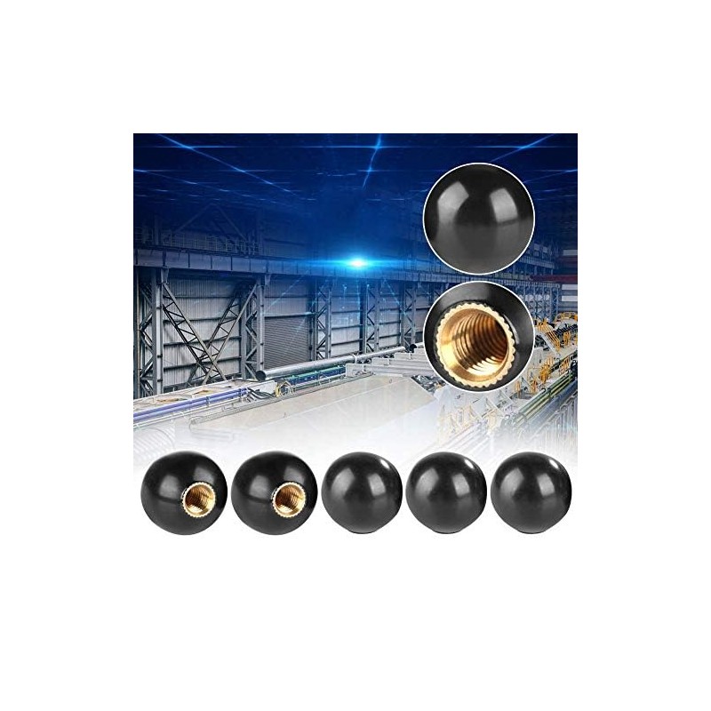 Hilitand 5pcs Bakelite Ball Lever Knob, Ball Knob Handles, Black