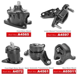 A-Premium 5PCS Engine Motor Mount and Transmission Mount Set Compatible with Honda Accord 2008-2012 & Acura TSX 2009-2014, L4 2.4L, Manual Transmission