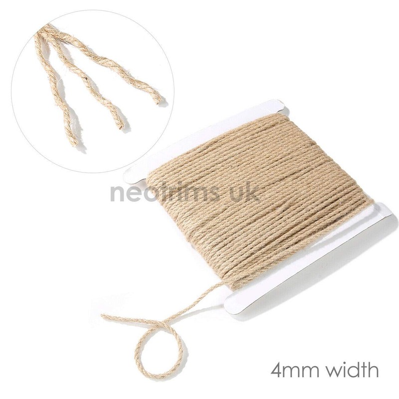 Jute Twine String Rope,3 Ply. 2mm,4mm, 6mm and 10mm Thick.