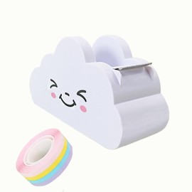 Desktop Tape Dispenser, Creative Cloud Tape Cutter with Rainbow Tape, Tape Dispenser, Stationery Supplies for Home, Office, School