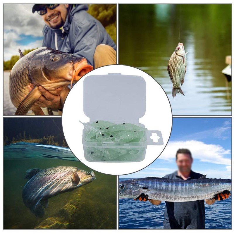 Fishing Soft Bait, Shrimp Bait, Pack of 50, Luminous Fish