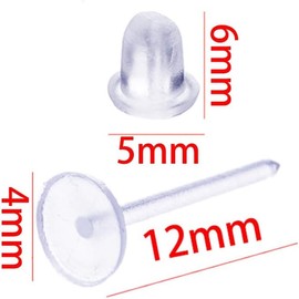 Tofficu Juego De Aretes Transparentes De 200 Piezas Con Tapones De Base Plana Y Pines De PlStico Para Mujer Accesorios Para FabricaciN De Pendientes Diy