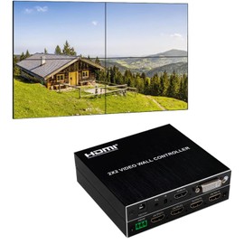 2x2 Video Wall Controller | 1080P | HDMI & DVI Inputs; HDMI Outputs | 8 Display Modes - 2x2, 1x2, 1x3, 1x4, 2x1, 3x1, 4x1