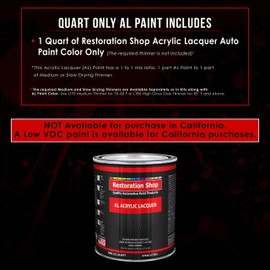 Restoration Shop - Quarter Mile Red Acrylic Lacquer Auto Paint - Quart Paint Color Only - Professional Gloss Automotive, Car, Truck, Guitar & Furniture Refinish Coating