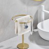 Hand Towel Holder Stand, Free-Standing Towel Rack Brushed Gold, SUS304