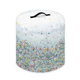 NETILGEN Insulated Pressure Cooker Appliance Cover, Also Fit for Air Fryer and Crock Pot, 3 Qt Dust Cover with Pocket for Spoon/Cooking Utensils/Recipes, for Home Decoration, Flower Butterfly Blue