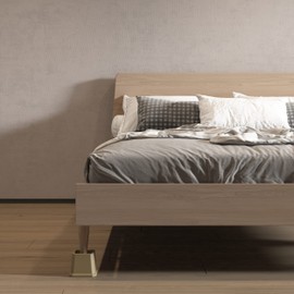 Whynonap Bed Risers 3 Inch Heavy Duty Bed Elevators, Set of 6 Lifts Up 3000 lbs Furniture Risers for Bed Frame ans Sofa, Brown